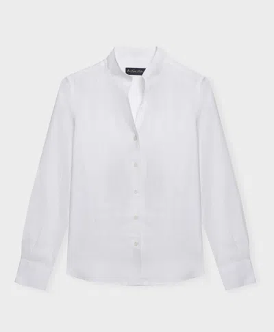 Brooks Brothers Slim Fit Linen Shirt With Stand Collar