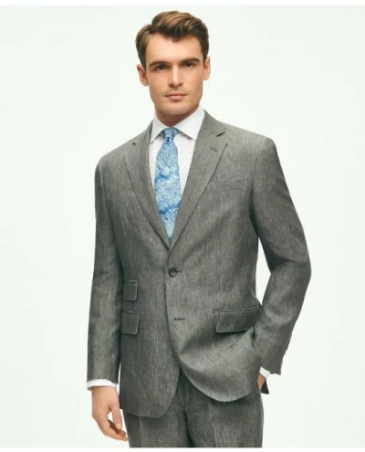Brooks Brothers Slim Fit Linen Suit Jacket | Grey | Size 36 Short