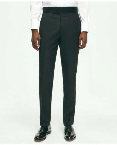 Brooks Brothers Slim Fit Merino Wool Twill 1818 Tuxedo Pants In Black