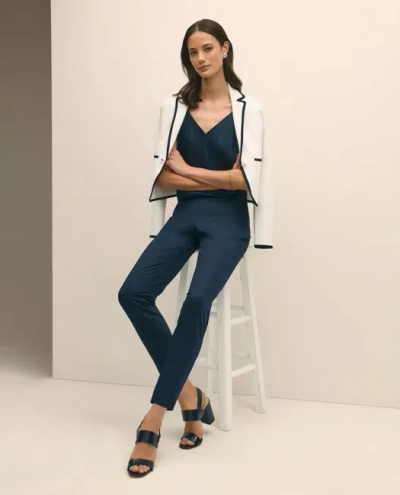 Brooks Brothers Slim Fit Side-zip Pant In Cotton Faille In Blue