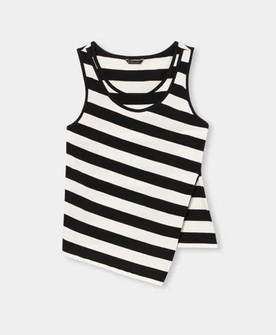 Brooks Brothers Slim Fit Striped Cotton Jersey Tank Top With Logo Embroidery