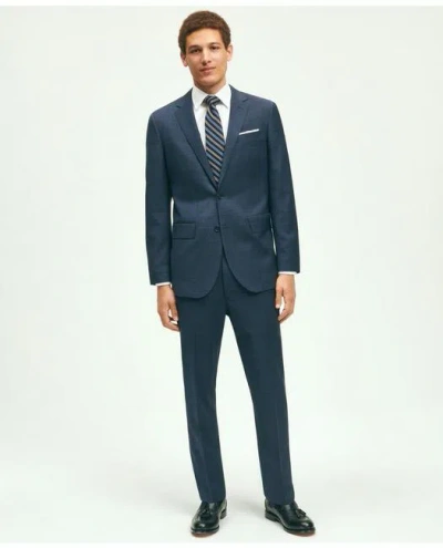 Brooks Brothers Slim Fit Wool Checked 1818 Suit In Navy
