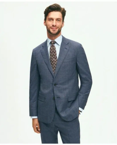 Brooks Brothers Slim Fit Wool Checked 1818 Suit In Navy