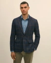 Brooks Brothers Classic Fit Wool-cotton-silk-cashmere Hopsack Check Sport Coat In Blue