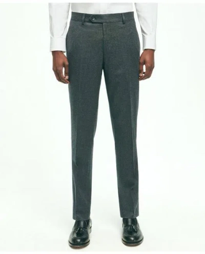 Brooks Brothers Slim Fit Wool Flannel Dress Pants In Charcoal