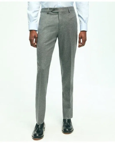 Brooks Brothers Slim Fit Wool Flannel Dress Pants In Grey
