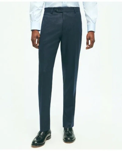 Brooks Brothers Slim Fit Wool Flannel Dress Pants In Navy