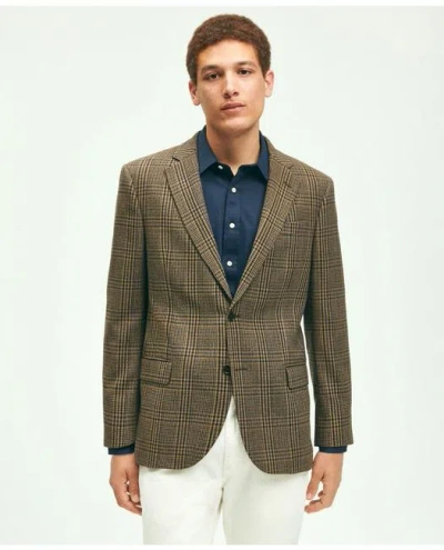 Brooks Brothers Slim Fit Wool Hopsack Plaid Sport Coat In Brown