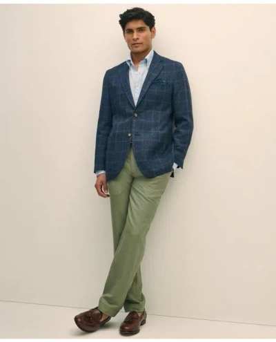 Brooks Brothers Slim Fit Wool-linen Hopsack Sport Coat In Navy