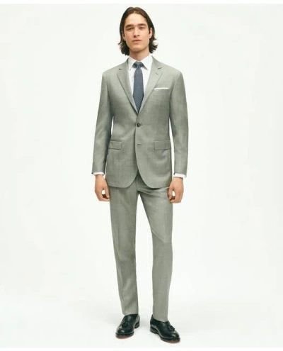 Brooks Brothers Slim Fit Wool Sharkskin 1818 Suit In Light Grey