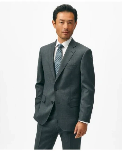 Brooks Brothers Slim Fit Wool Windowpane 1818 Suit In Blue