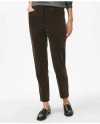Brooks Brothers Slim Pants In Velvet Cotton Blend In Brown