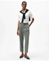 Brooks Brothers Slim Trousers In Glen Plaid Wool Blend In Grey