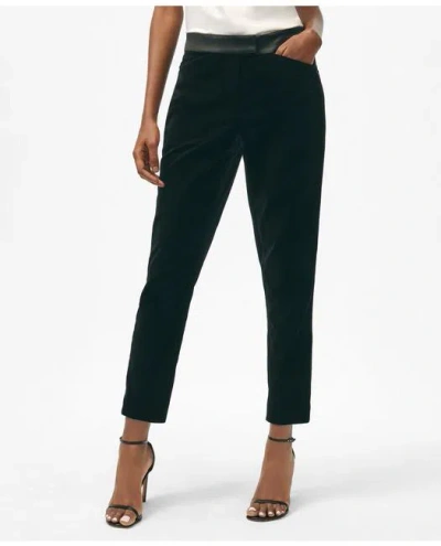 Brooks Brothers Slim Tuxedo Pants In Velvet In Black