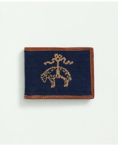 Brooks Brothers Smathers & Branson Cotton Needlepoint Billfold Wallet In Multicolor