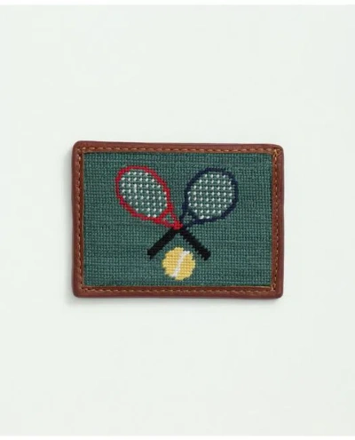 Brooks Brothers Smathers & Branson Cotton Needlepoint Card Case In Multicolor