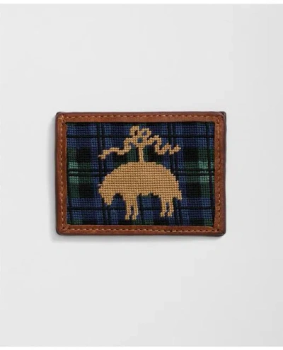 Brooks Brothers Smathers & Branson Cotton Needlepoint Golden Fleece Holiday Card Case In Multicolor