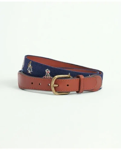 Brooks Brothers Smathers & Branson Nautical Needlepoint Belt | Size 36 In Multicolor