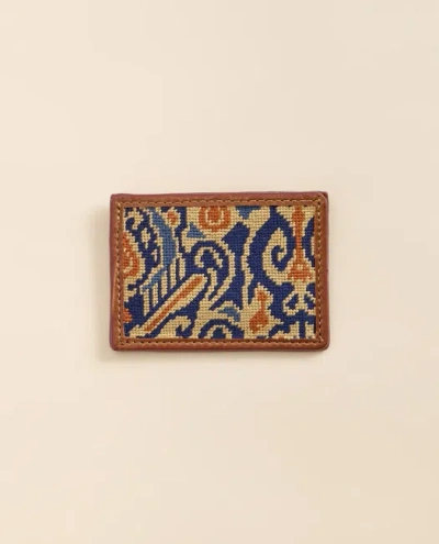 Brooks Brothers Smathers & Branson Needlepoint Ikat Pattern Card Case In Multi