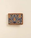 Brooks Brothers Smathers & Branson Needlepoint Ikat Pattern Wallet In Brown