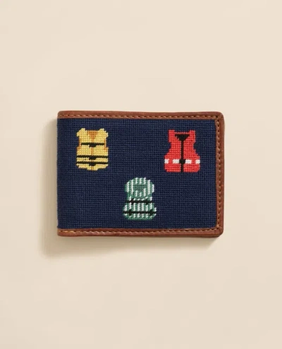 Brooks Brothers Smathers & Branson Needlepoint Life Vest Wallet In Blue