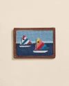 Brooks Brothers Smathers & Branson Needlepoint Sailboat Card Case In Multi