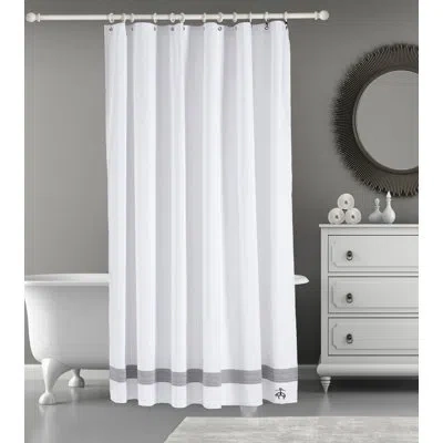 Brooks Brothers Solid Color Single Shower Curtain In Anthracite
