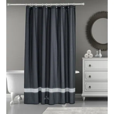 Brooks Brothers Solid Color Single Shower Curtain In Anthracite