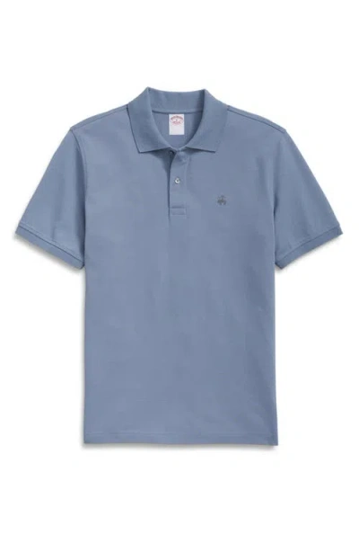Brooks Brothers Solid Cotton Piqué Polo In Blue