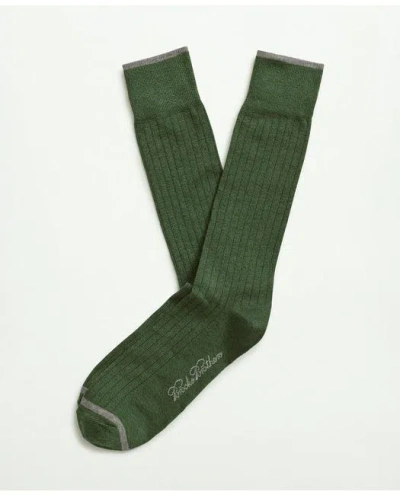 Brooks Brothers Solid Crew Socks In Bright Green