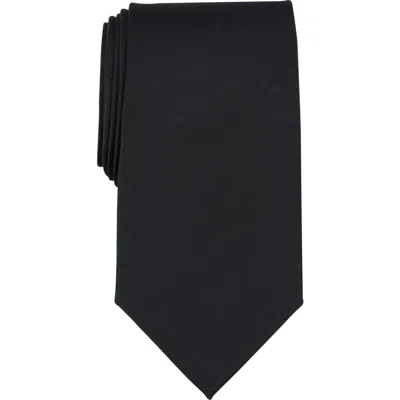 Brooks Brothers Solid Satin Silk Blend Tie In Black