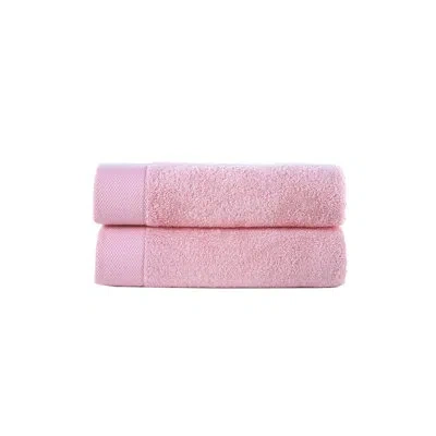 Brooks Brothers Solid Signature 2 Pcs Bath Towels In Pink
