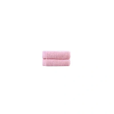 Brooks Brothers Solid Signature 2 Pcs Wash Towels In Pink