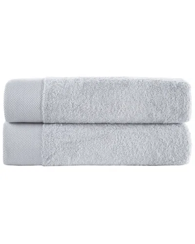 Brooks Brothers Solid Signature 2pc Bath Sheets In Gray