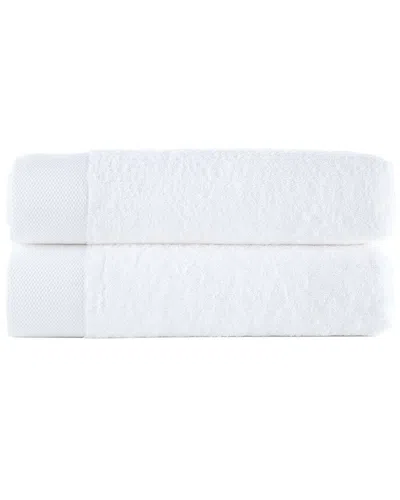 Brooks Brothers Solid Signature 2pc Bath Sheets In White