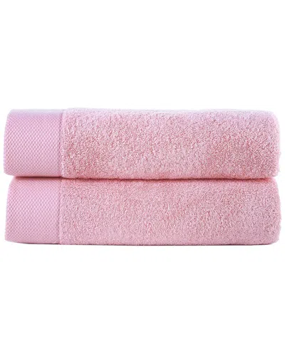 Brooks Brothers Solid Signature 2pc Bath Towels In Pink