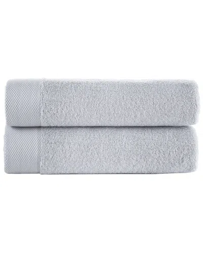 Brooks Brothers Solid Signature 2pc Bath Towels In Silver