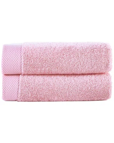 Brooks Brothers Solid Signature 2pc Hand Towels In Pink