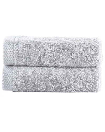 Brooks Brothers Solid Signature 2pc Wash Towels In Gray