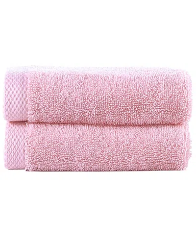 Brooks Brothers Solid Signature 2pc Wash Towels In Pink