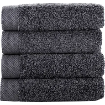 Brooks Brothers Solid Signature 4-pack Turkish Cotton Washcloths In Anthracite