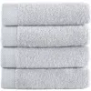 Brooks Brothers Solid Signature 4-pack Turkish Cotton Washcloths In Silver