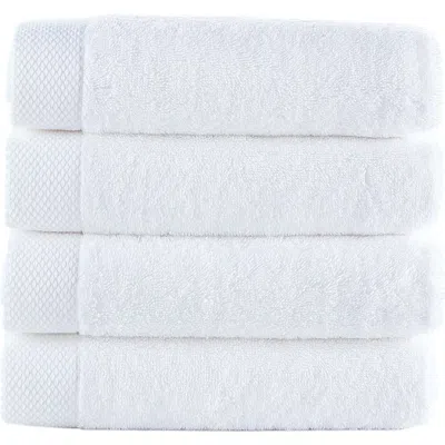 Brooks Brothers Solid Signature 4-pack Turkish Cotton Washcloths In White