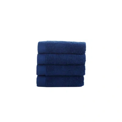 Brooks Brothers Solid Signature 4 Pcs Hand Towels In Navy