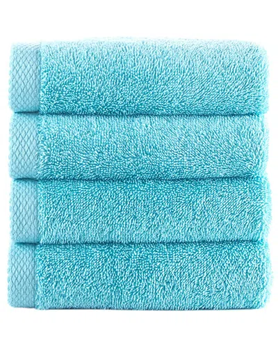 Brooks Brothers Solid Signature 4pc Wash Towels In Blue