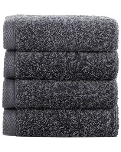 Brooks Brothers Solid Signature 4pc Wash Towels In Gray