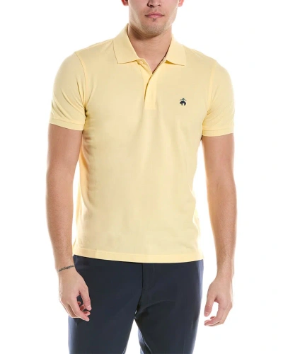Brooks Brothers Solid Slim Fit Polo Shirt In Yellow