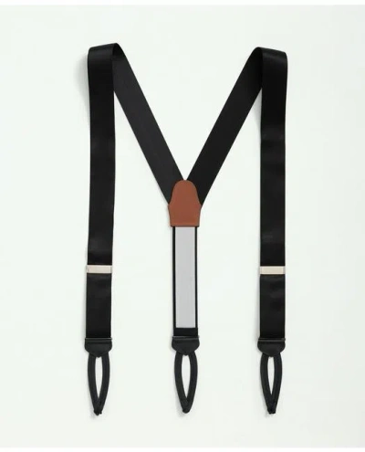 Brooks Brothers Solid Suspenders Shoes In Black