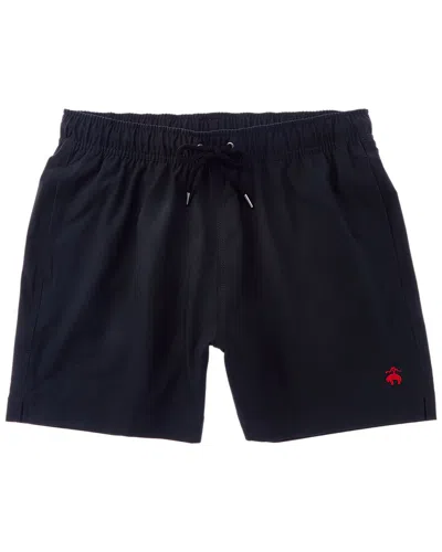 Brooks Brothers Solid Swim Trunk In Black