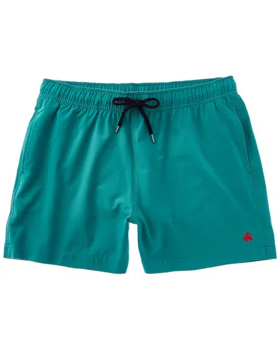 Brooks Brothers Solid Swim Trunk In Green